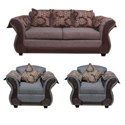 Juego de Living Almore Irlanda Sofá 2 Cuerpos + Dos Sillones 1 Cuerpo Gris