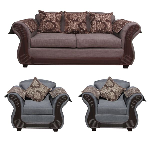 Juego de Living Almore Irlanda Sofá 2 Cuerpos + Dos Sillones 1 Cuerpo Gris