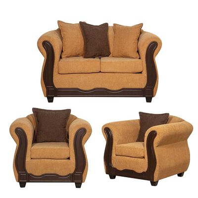 Juego de Living Black Factory Barcelona 4 Cuerpos Oro