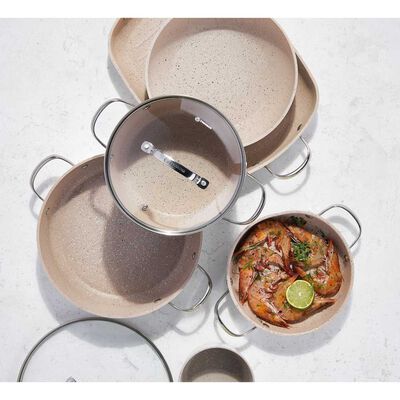 Bater&iacute;a de Cocina Korkmaz 7 Piezas de Granito Beige A1272