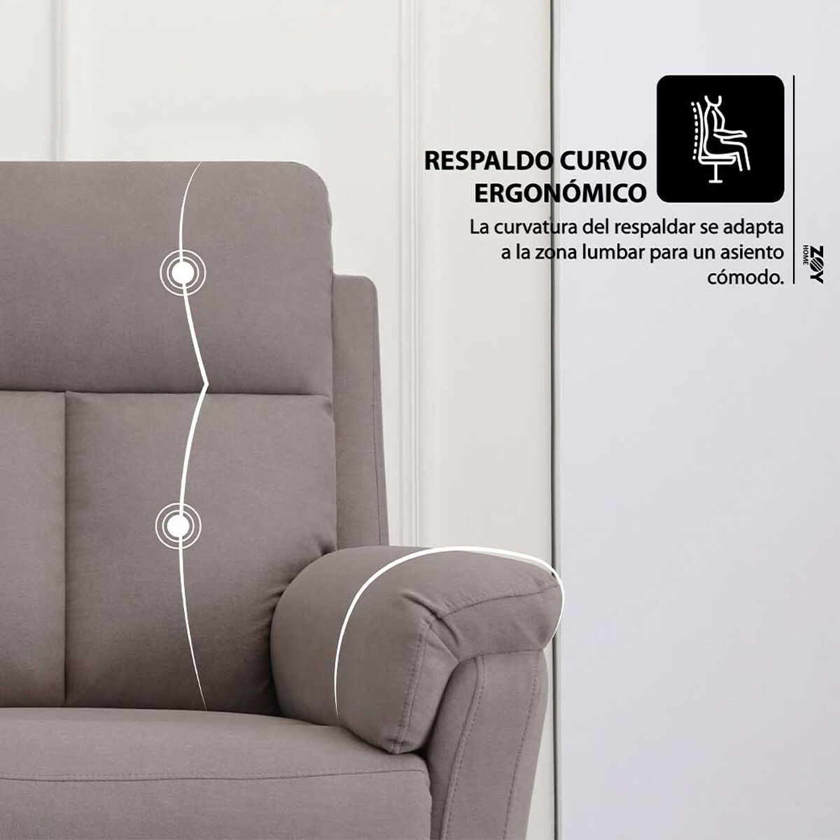 Sof&aacute; Reclinable Zoy Home Beijing 3 Cuerpos Caf&eacute;