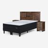 Cama Europea Rosen Base Dividida King Tempo  + Respaldo + 2 Veladores Dolce