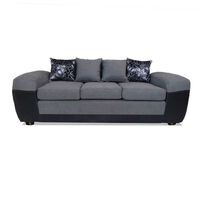 Sofá Elegant Detail Houston 3 Cuerpos Negro Gris