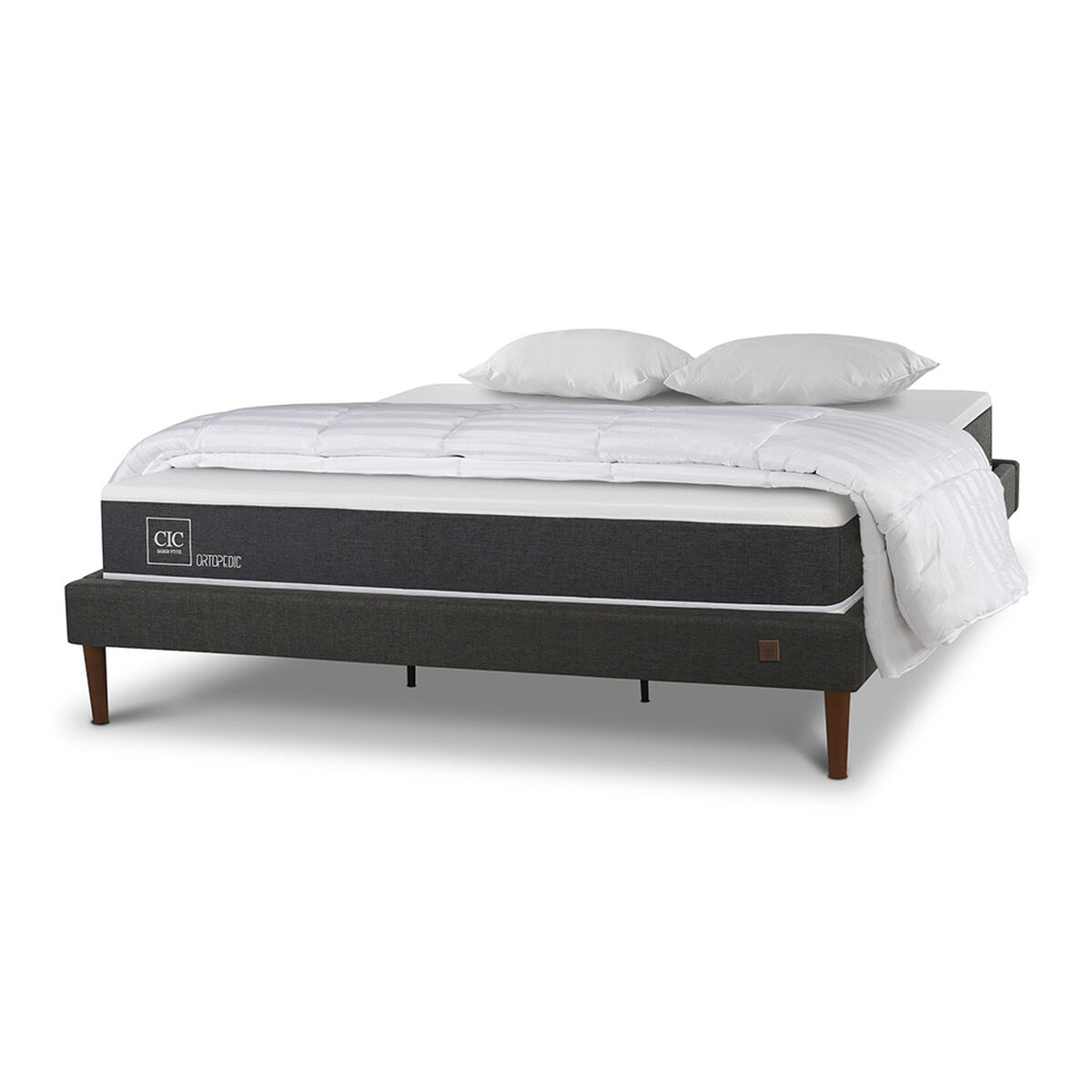 Cama Europea CIC King New Ortopedic + Almohadas ´+ Plumón