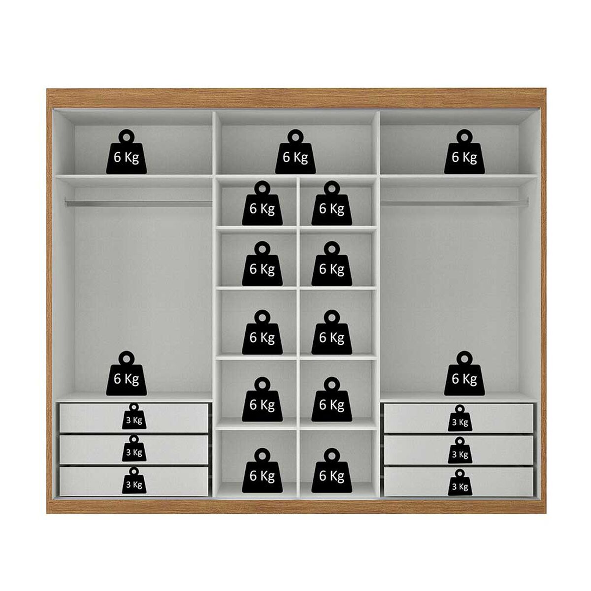 Closet Di Poretti Design Senna 3 Puertas 6 Cajones Terracota