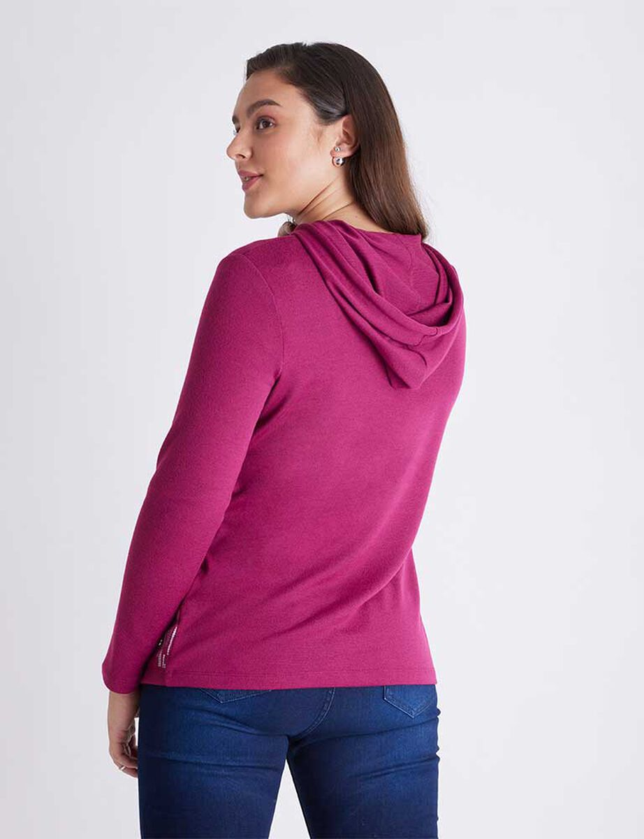 Polera Con Gorro Manga Larga Mujer Curvi