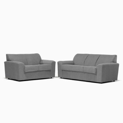 Juego de Living Cabsur Milan Sofá 3 Cuerpos + Sofá 2 Cuerpos Chenille Gris