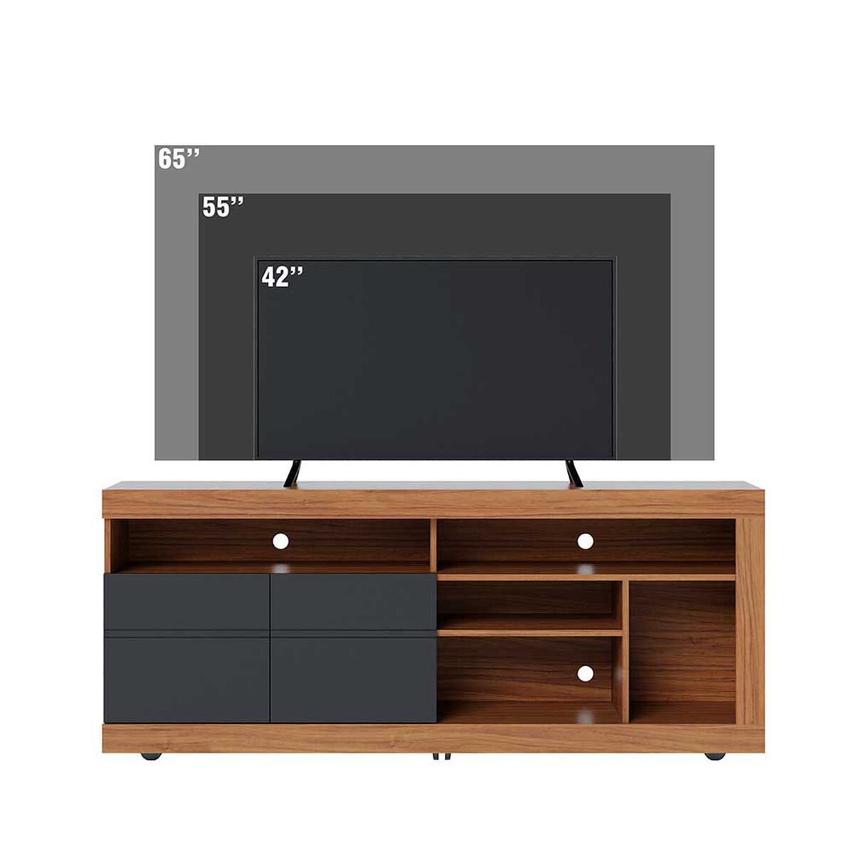 Rack Di Poretti Inaja 65" Negro