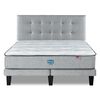 Cama Europea Simmons 2 Plazas Dreamer 190 Cm + Respaldo Urban Plata