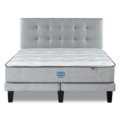 Imagen 1 del producto Cama Europea Simmons 2 Plazas Dreamer 190 Cm + Respaldo Urban Plata