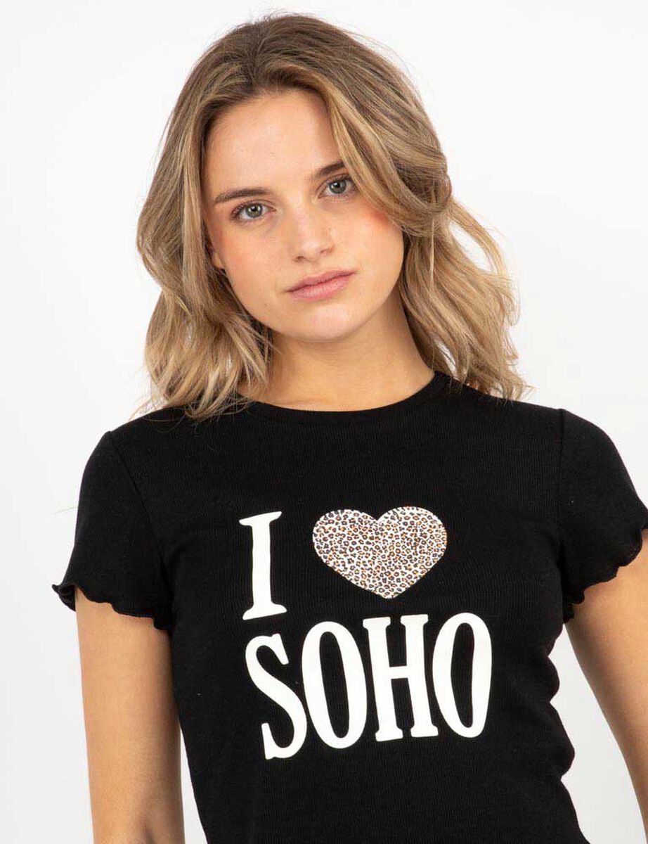 Polera Crop Con Estampado Mujer Icono