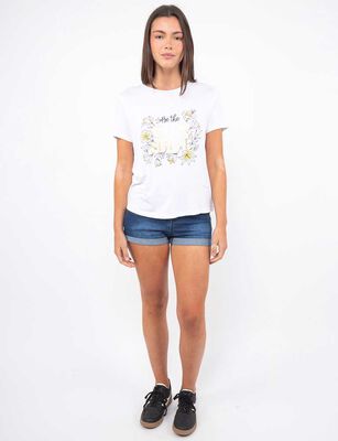 Imagen 2 del producto Polera Con Estampado Manga Corta Mujer Icono Blanco, Camel, Color-2, Marengo, Navy