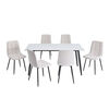 Juego de Comedor Vekkahome Gala Lyon 6 Sillas Blanco