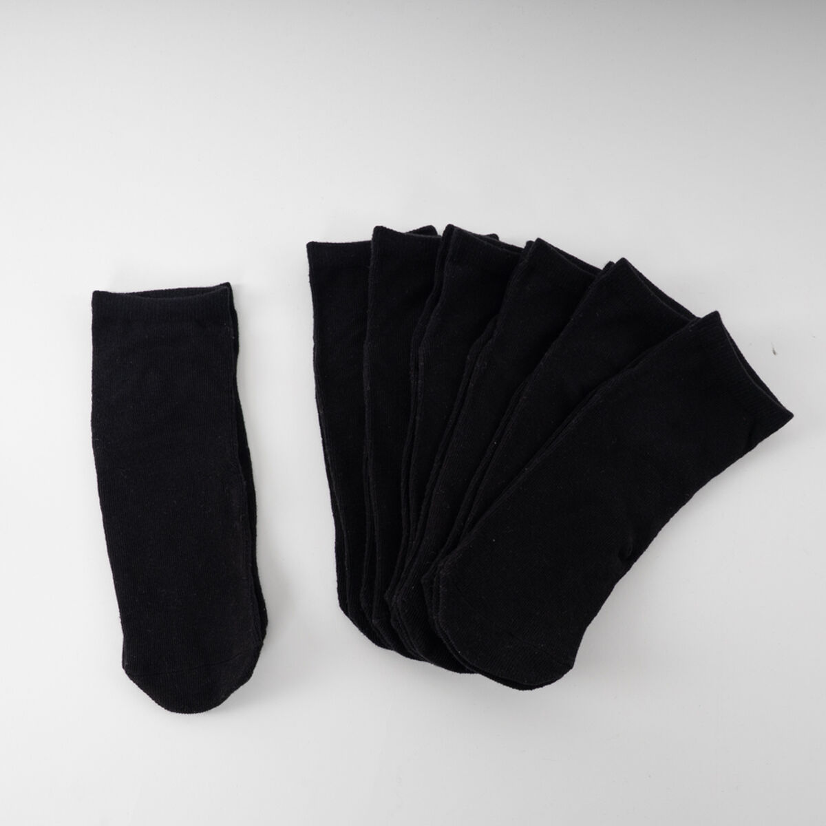 Pack 7 Calcetines Corto Negro Mujer Icono