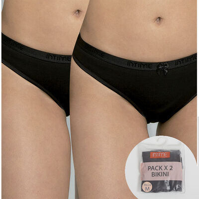 Imagen 1 del producto Pack 2 Calzones Bikinis Mujer Intime Blanco, Negro