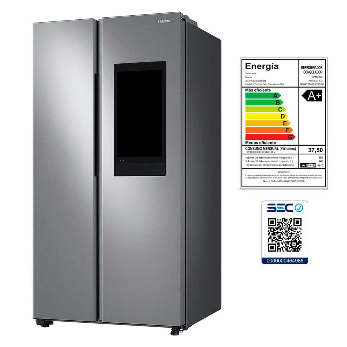 Refrigerador Side by Side Samsung RS64T5F61S9/ZS 598 lts.