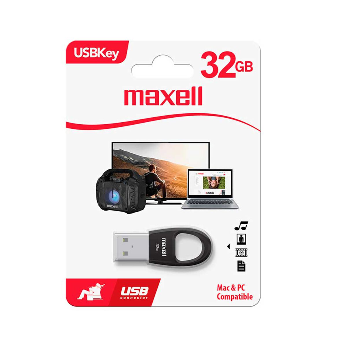 Pendrive Maxell Usb-Key 32GB Negro