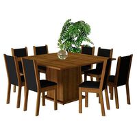 Juego de Comedor Vekkahome Clarice Greco 8 Sillas Café