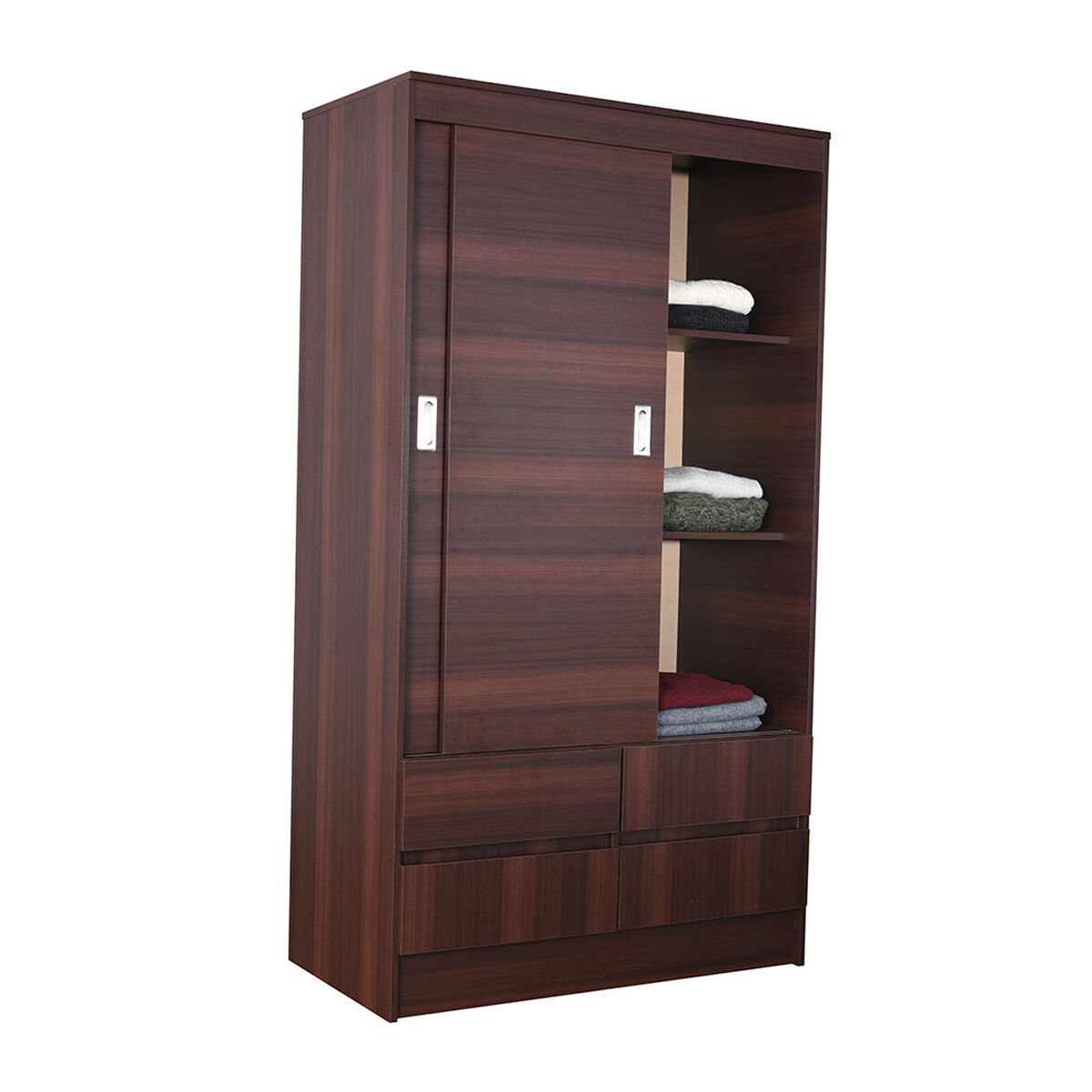 Closet Caburgua 2 Puertas Corredera 4 Cajones Wengue