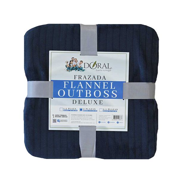 Frazada Poliéster Doral 2 Plazas Deluxe Azul Oscuro