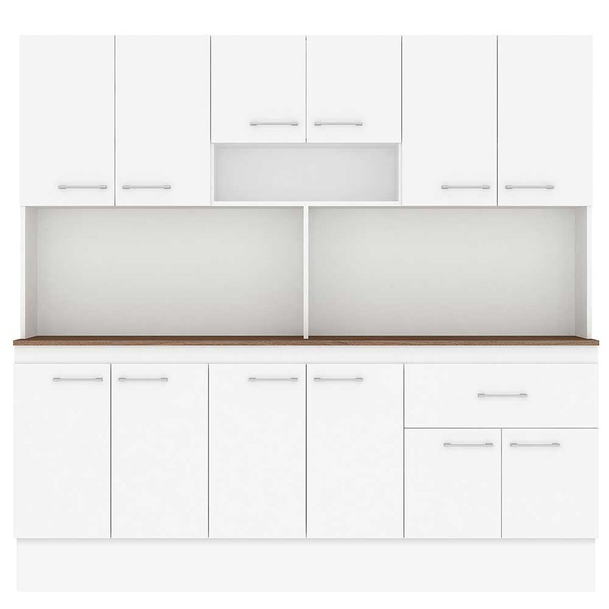 Mueble de Cocina Vekkahome White 1 Cajón 12 Puertas Café
