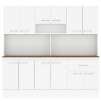 Mueble de Cocina Vekkahome White 1 Cajón 12 Puertas Café
