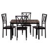 Juego de Comedor Universal Market California Negro 4 Sillas