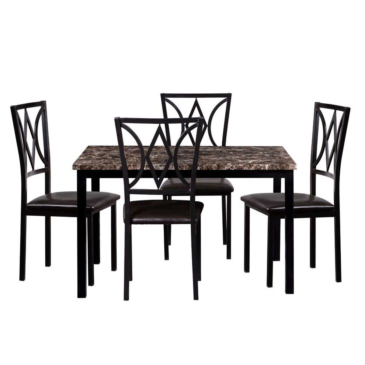 Juego de Comedor Universal Market California Negro 4 Sillas
