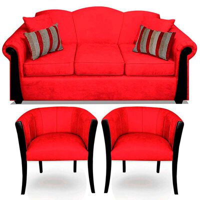 Imagen 1 del producto Juego de Living Elegant Michigan + Sitiales Tela 5 Cuerpos Rojo