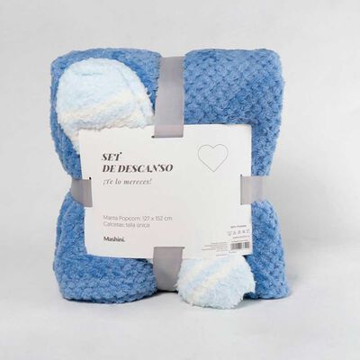 Imagen 1 del producto Set Manta Mashini Liso Algodón + Calcetas Lavanda