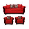 Juego de Living Elegant Detail Girona Sofá 3 Cuerpos + Dos Sillones 1 Cuerpo Rojo