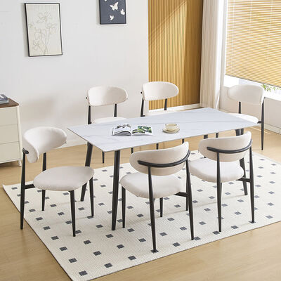 Juego de Comedor Vekkahome Gala Dali 6 Sillas Blanco
