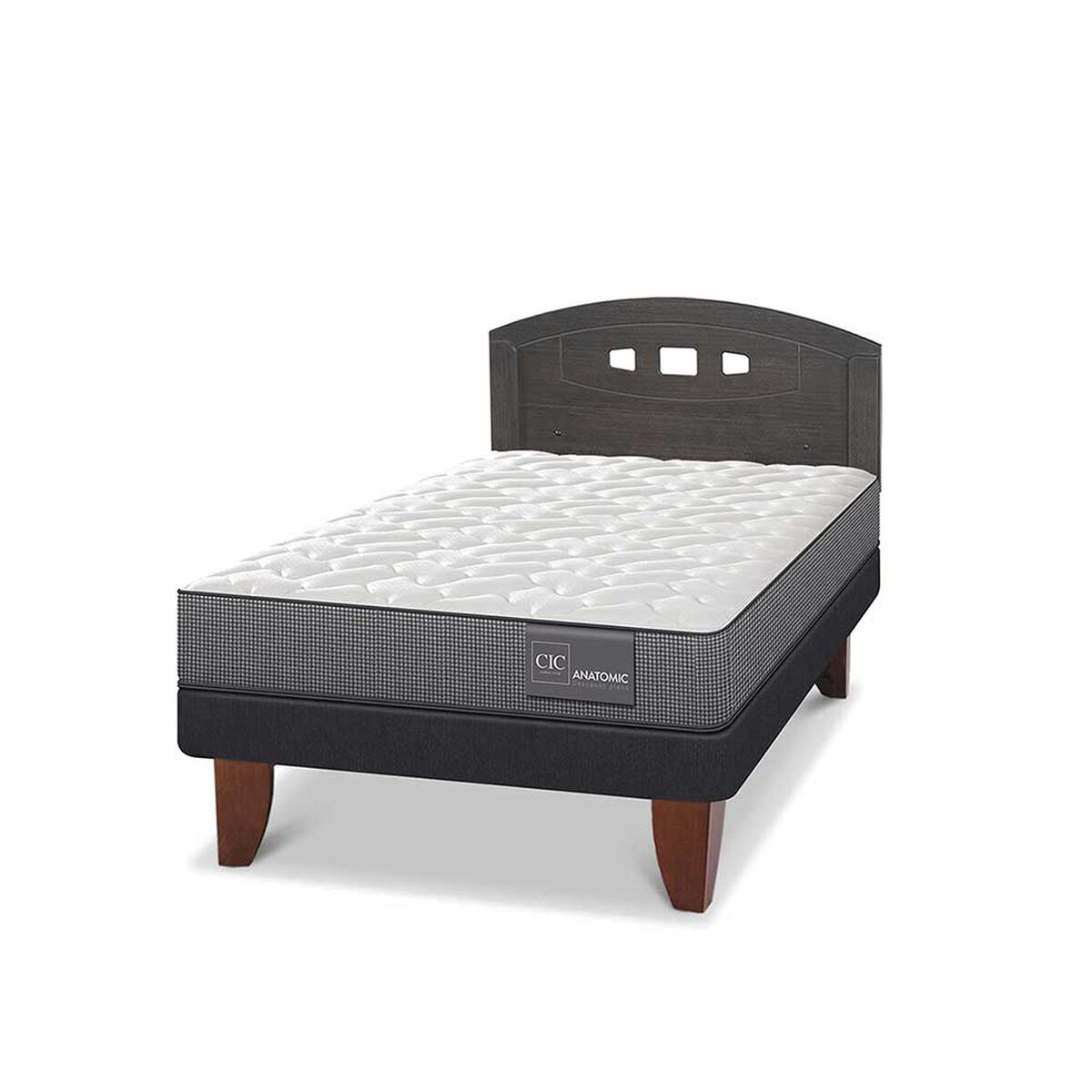 Cama Europea CIC 1,5 Plazas Anatomic + Respaldo Gales