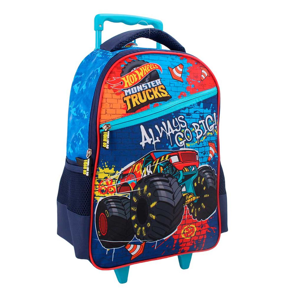 Pack Mochila con Ruedas, Estuche y Lonchera Hot Wheels