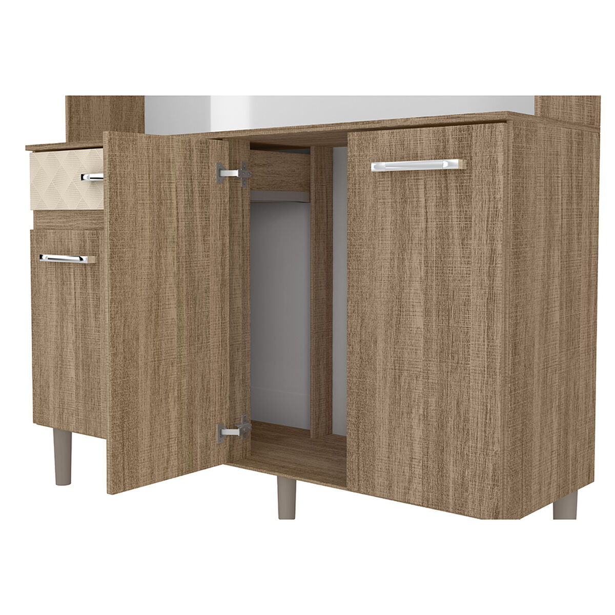 Mueble de Cocina Vekkahome Boom 7 Puertas 1 Cajón Café