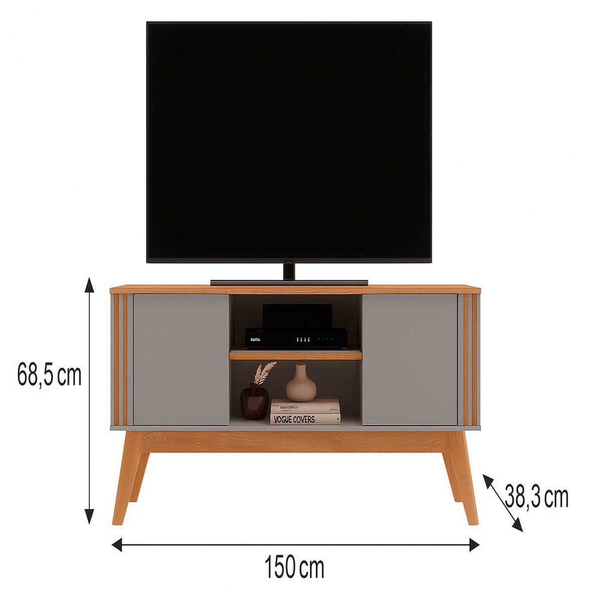 Rack TV Exit Vitta 65" Gris y Canela
