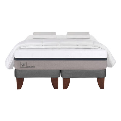 Cama Europea CIC Base Dividida King Balance + Almohada V + Plumón