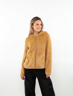 Imagen 1 del producto Polerón Peludo Mujer Icono Camel, Fucsia, Gris, Negro, Petroleo