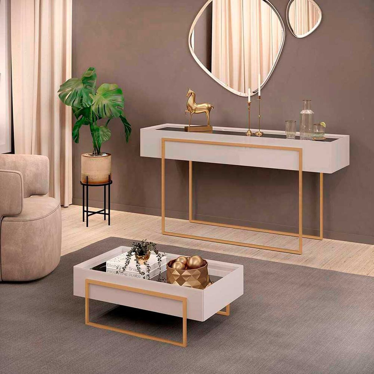 Mesa de Centro Vekkahome Pilar Blanco