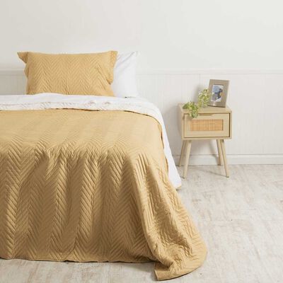 Quilt Sherpa Mashini 1,5 Plazas Liso Amarillo