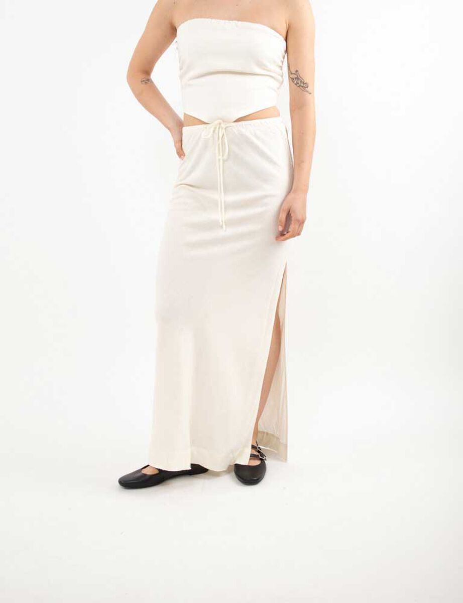 Falda Lino Maxi Mujer Icono