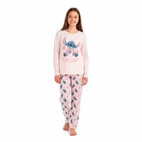 Pijama Largo Mujer Stitch Rosado