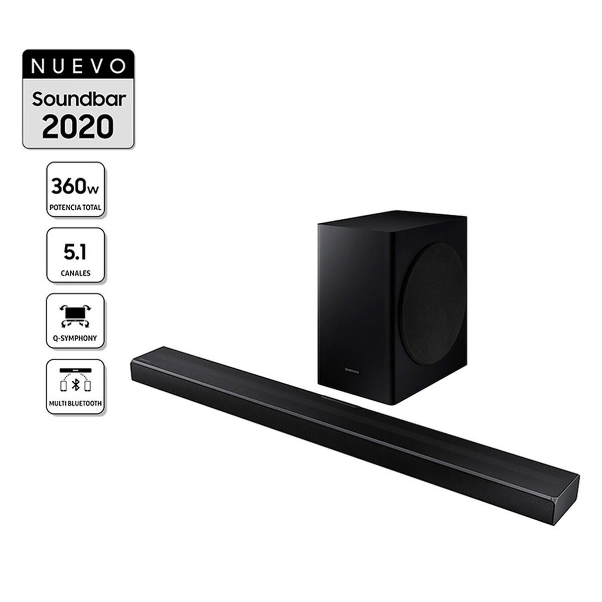 QLED 55" Samsung QN55Q60TAGX + Soundbar Samsung HW-Q60T/ZS