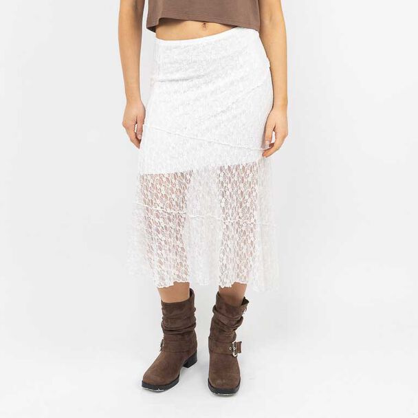 Falda Maxi Slim Encaje Mujer Icono