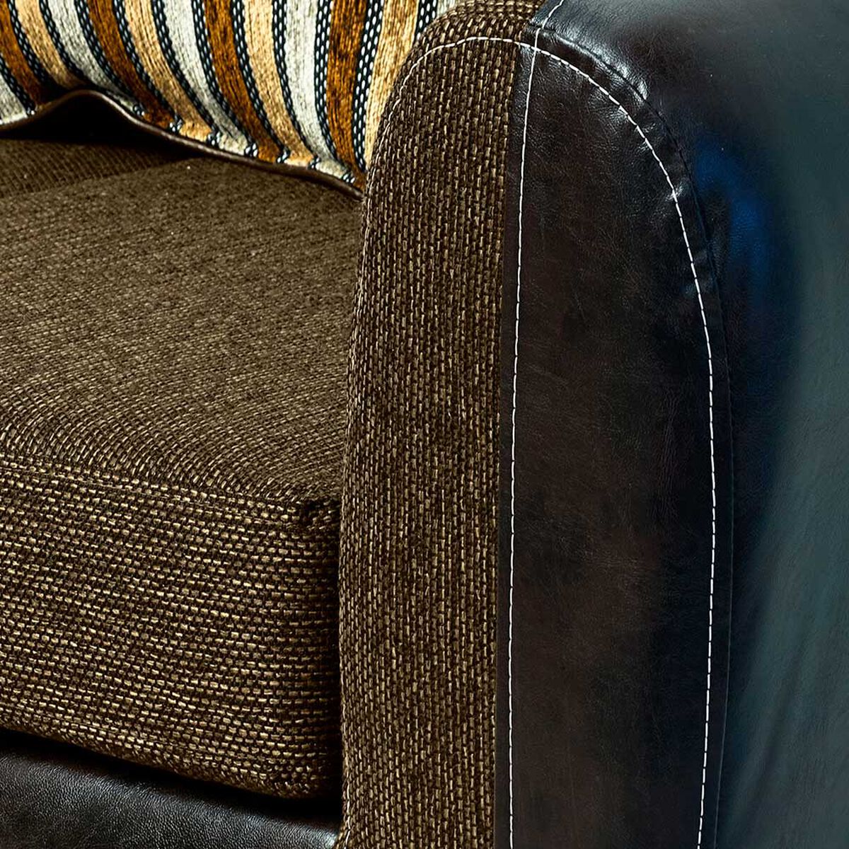 Juego de Living Elegant Detail Oklahoma Sofá 3 Cuerpos + Sofá 2 Cuerpos + Sillón 1 Cuerpo Café