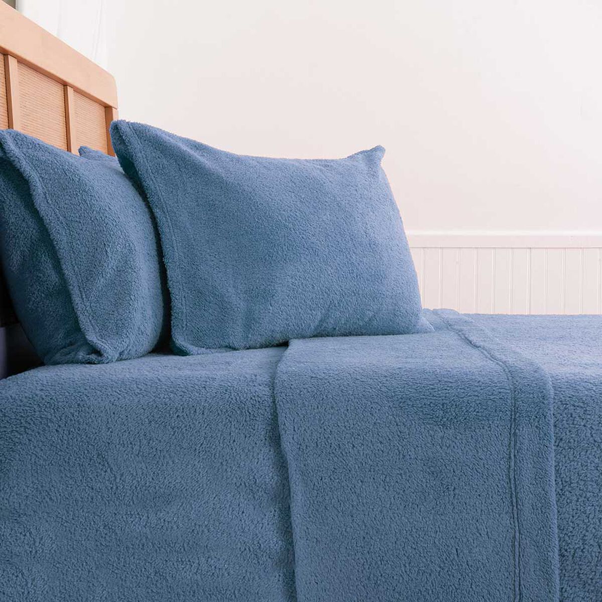 Juego de Sábanas Mashini King Liso Azul