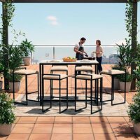 Juego Comedor Terraza Mons Barcelona Cuarzo + 6 Sillas Beige
