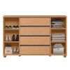 C&oacute;moda Vekkahome Evidenza 4 Cajones 2 Puertas Caf&eacute; y Negro