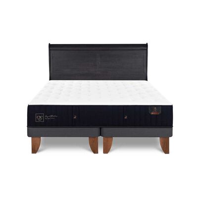 Cama Europea CIC Base Dividida King Premium + Respaldo Miro Negro
