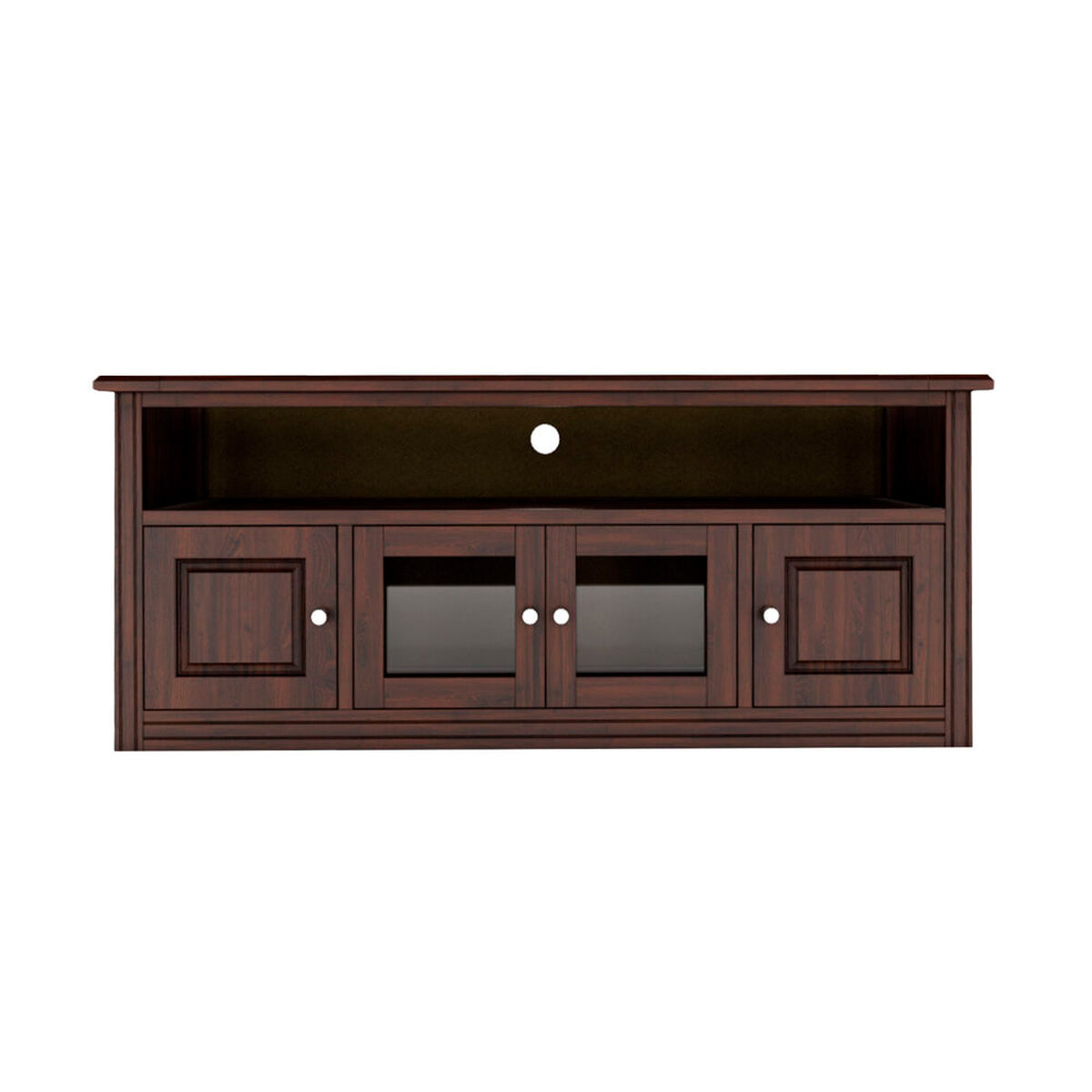 Rack TV Muebles Hema Berlin Hasta 70" Chocolate Vidrio